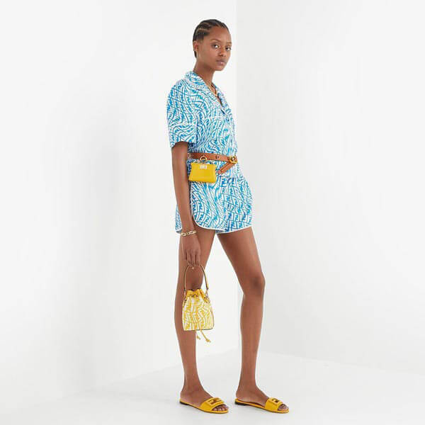 21SS【フェンディ】ミニバッグ コピーストラップ付き キャンバス レディース BS010AFL1F1E8K